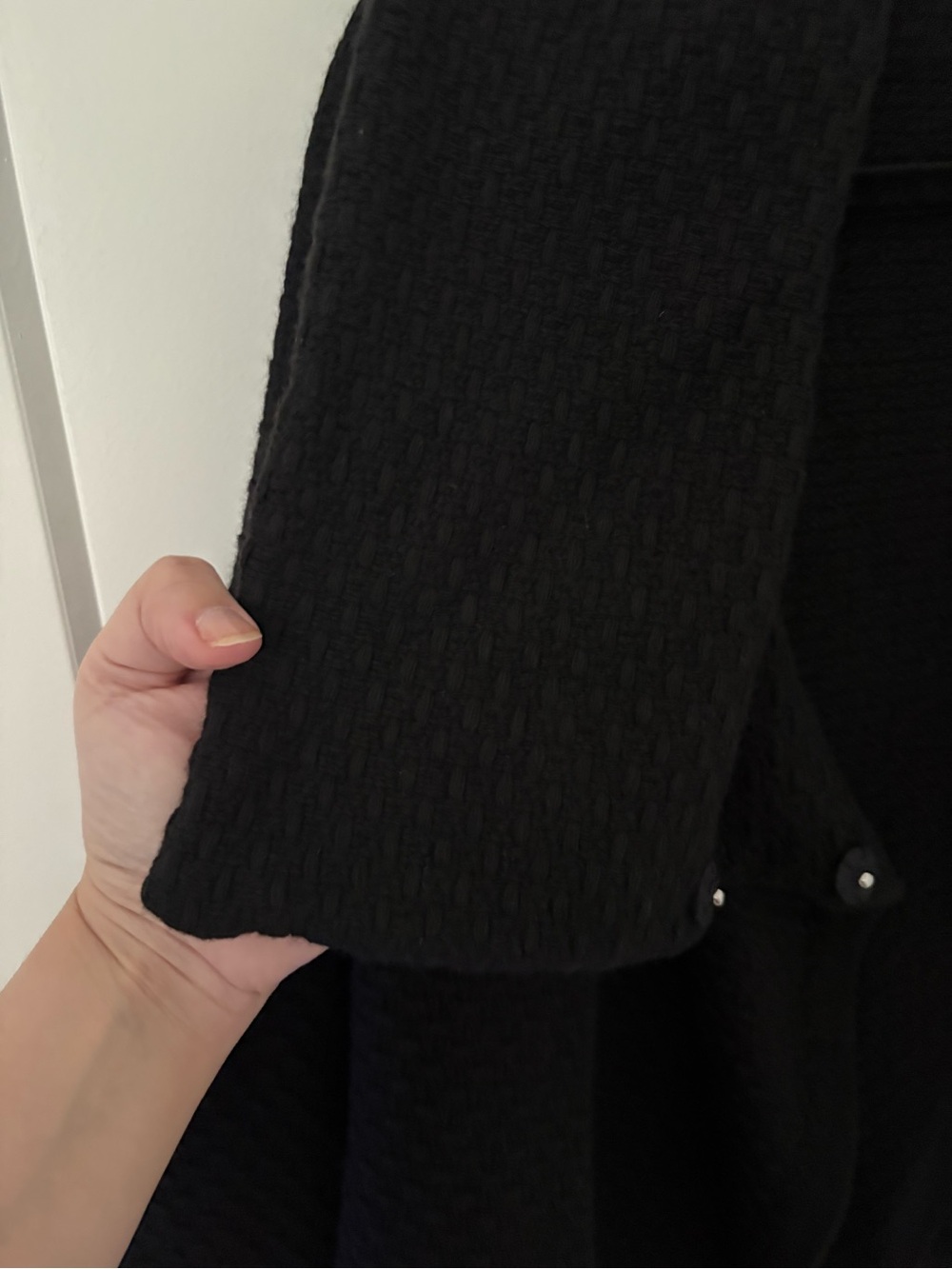 Banana Republic- Black Cashmere Merino Wool Knit Textured Cardigan- Size XL - Picture 7 of 12